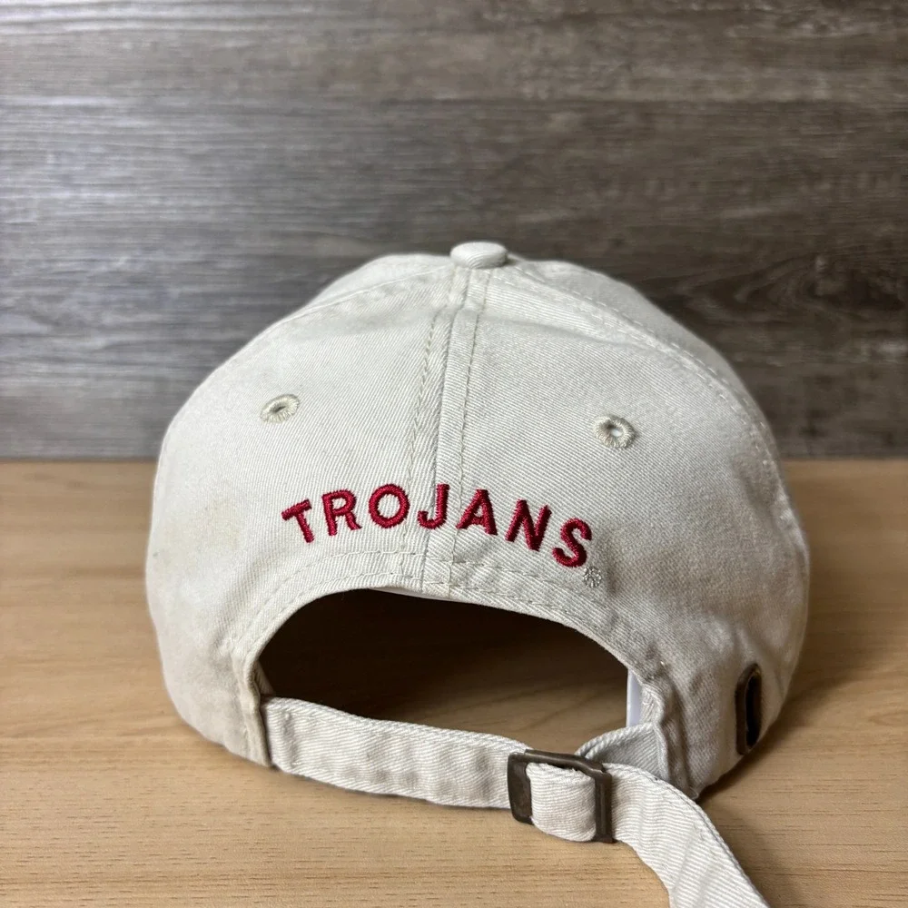 USC Trojans Hat Cap Strap Back Brown Tan California Football Adjustable
